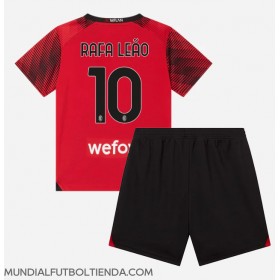 Camiseta AC Milan Rafael Leao #10 Primera Equipación Replica 2023-24 para niños mangas cortas (+ Pantalones cortos)